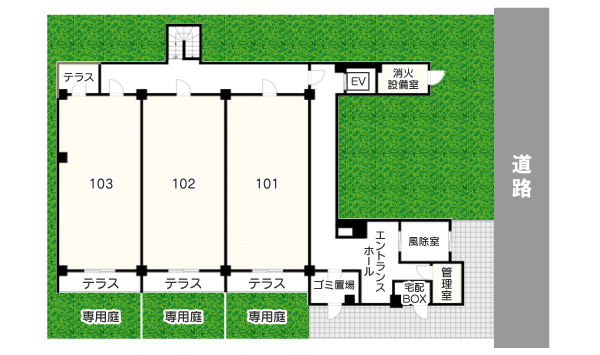 マンションの敷地