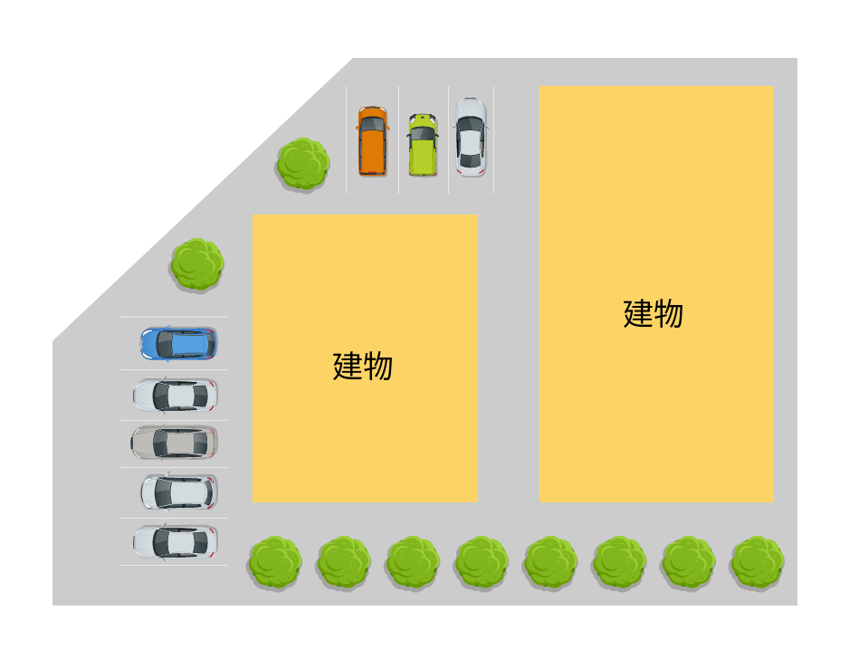 台形地アパート配置図