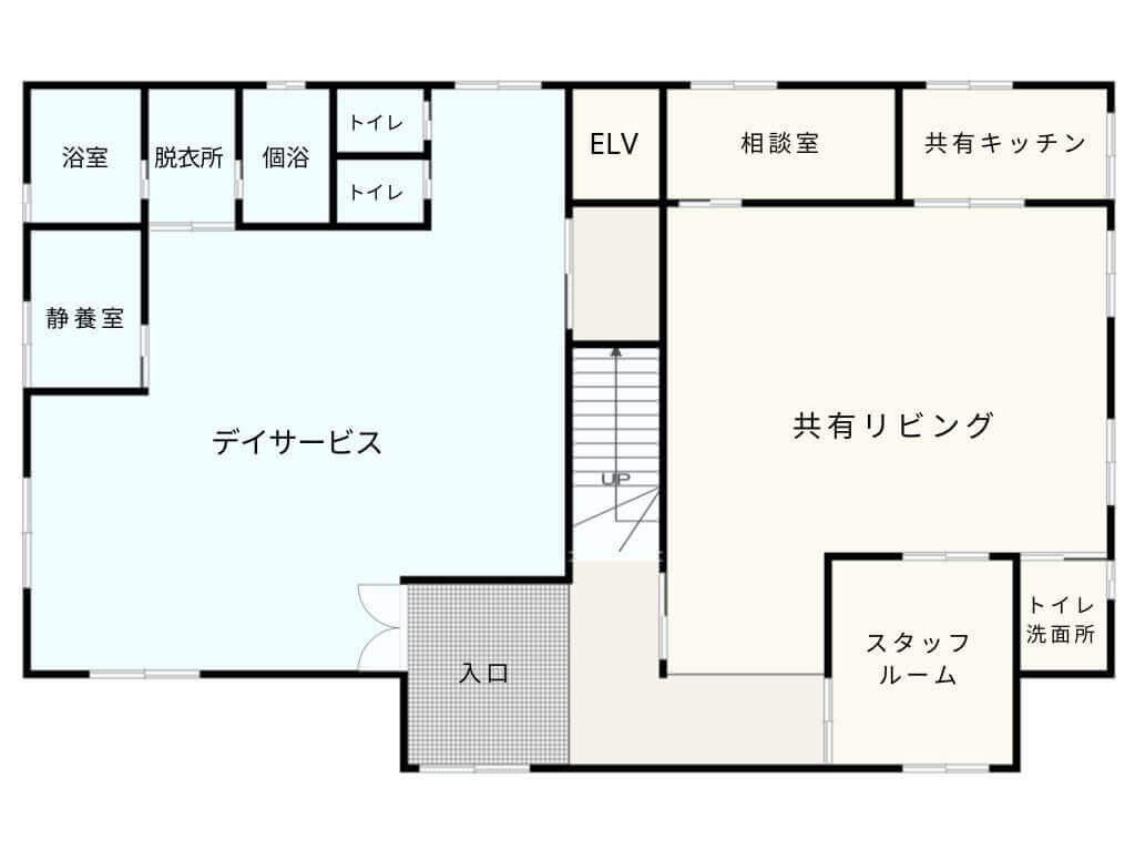 サ高住　2階建て（デイサービス併設）１階