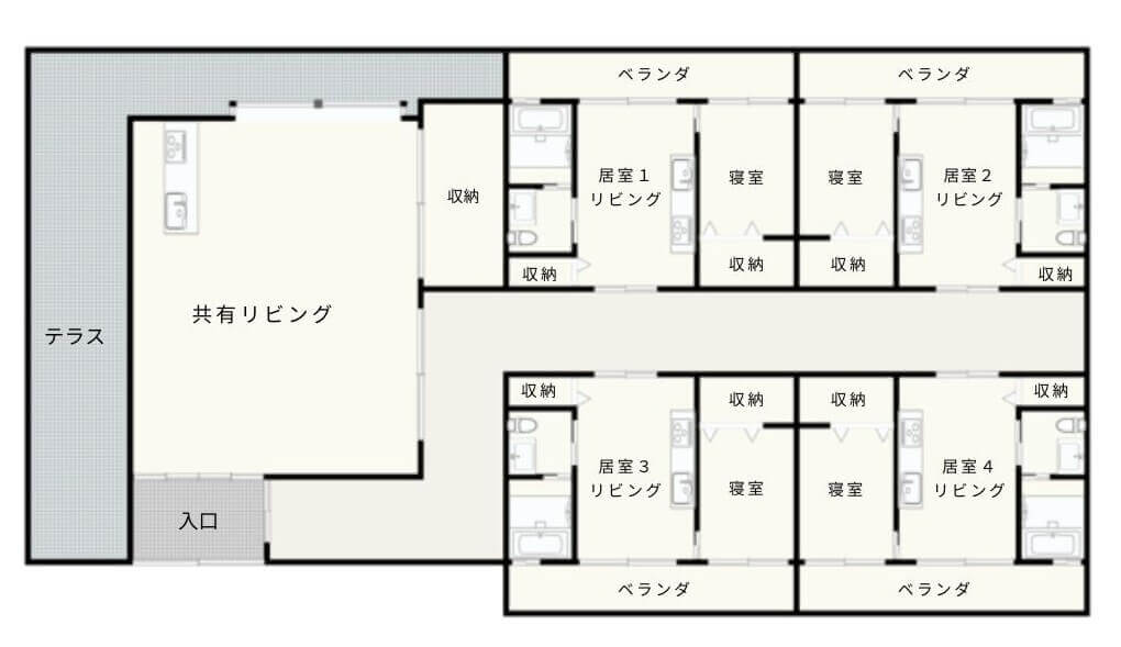 サ高住平屋建て（デイサービス受け入れなし）